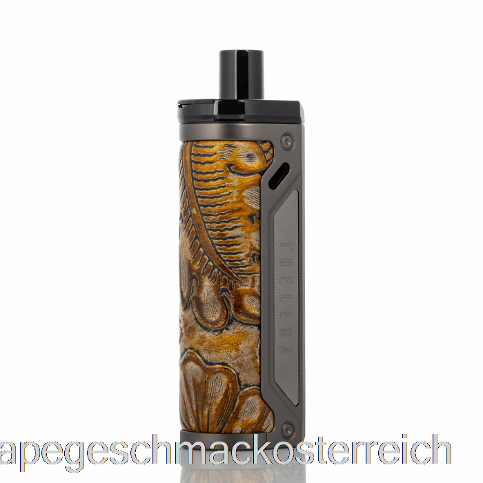 Lost Vape Thelema 80W Pod Mod Kit Gunmetal / Ukiran Leder Vape Geschmack